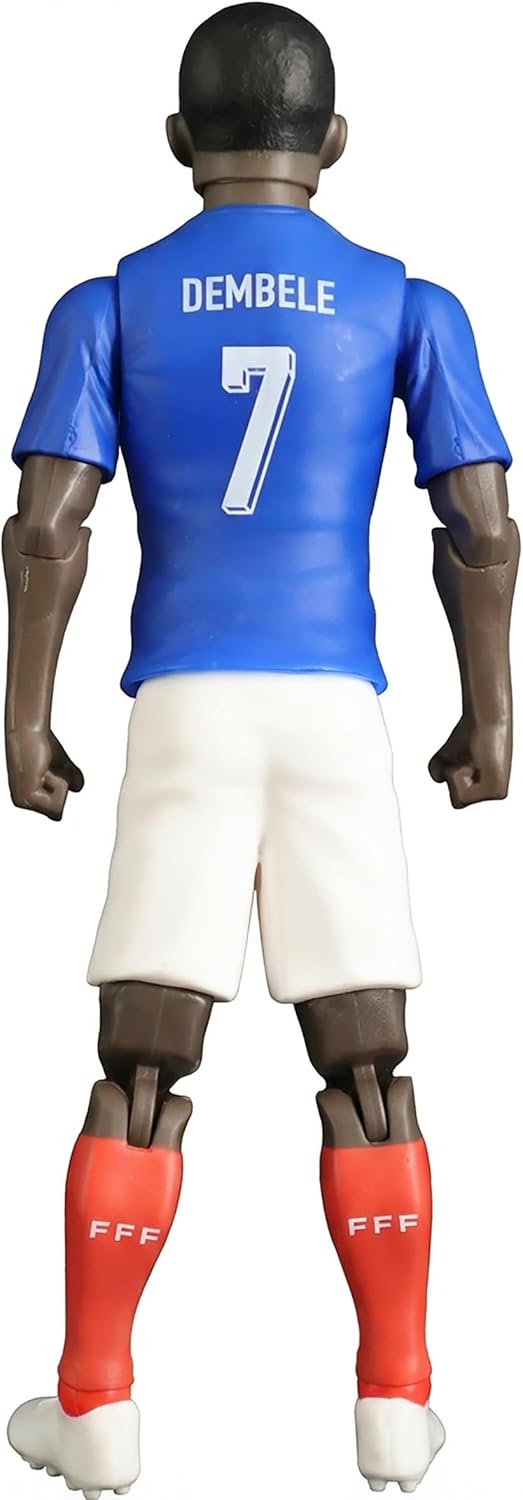 Megableu - FFF Demblé No. 7-20 cm - Large Realistic & Articulated Football Figure with 10 Points - Officially Licensed Product of the French Team - Football Toy with Ball