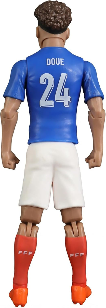 Megableu - FFF Gifted No. 24-20 cm - Large Realistic & Articulated Football Figure with 10 Points - Officially Licensed Product of the French Team - Football Toy with Ball