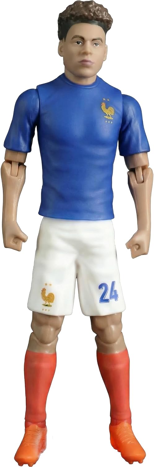 Megableu - FFF Gifted No. 24-20 cm - Large Realistic & Articulated Football Figure with 10 Points - Officially Licensed Product of the French Team - Football Toy with Ball
