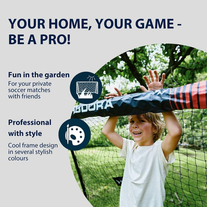 HUDORA Voetbaldoel Pro Tect Advanced – outdoor voetbaldoel met net en weerbestendige ommanteling voor kinderen/volwassenen – eenvoudige montage in de tuin – doelwand met rits- en klittenbandsluitingen