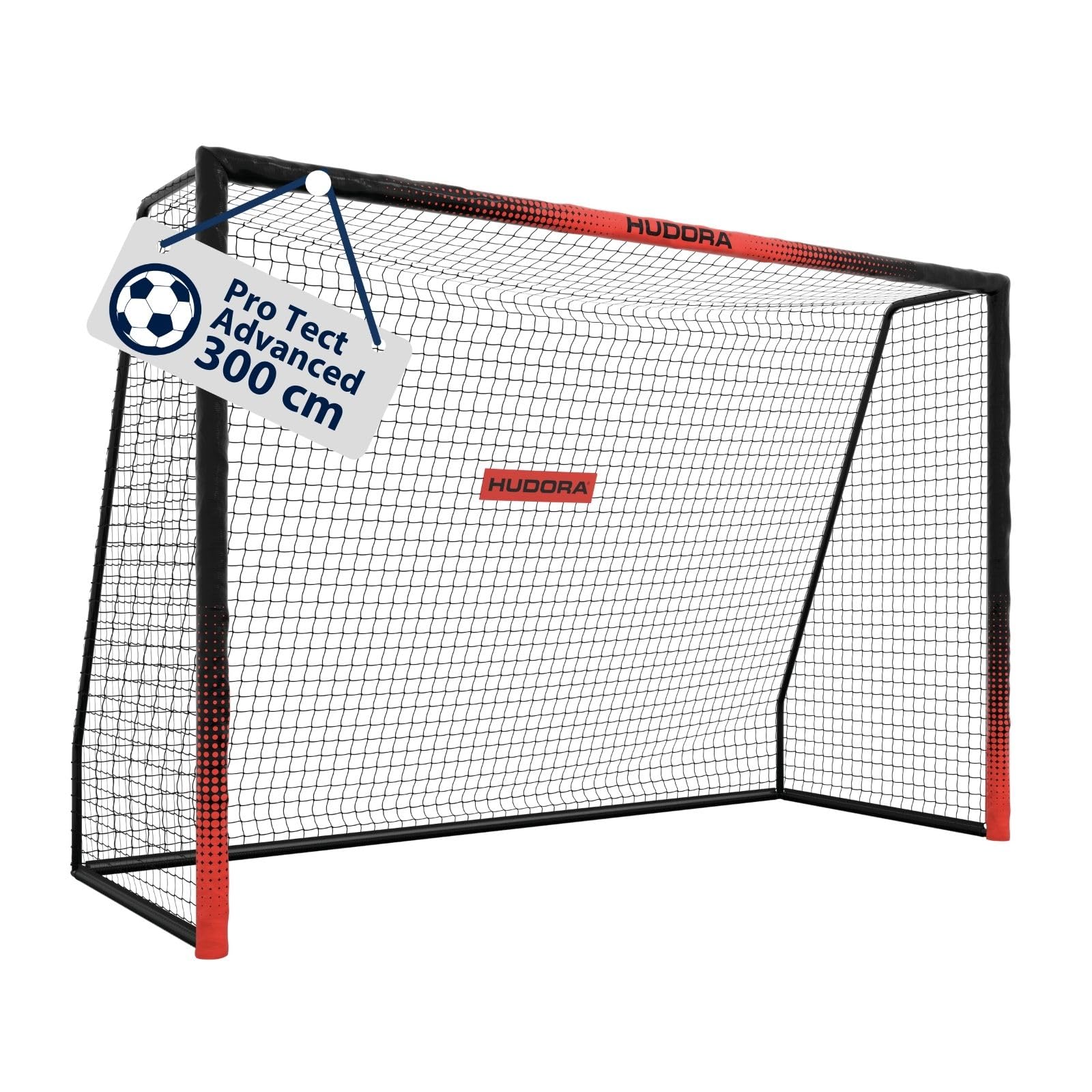 HUDORA Voetbaldoel Pro Tect Advanced – outdoor voetbaldoel met net en weerbestendige ommanteling voor kinderen/volwassenen – eenvoudige montage in de tuin – doelwand met rits- en klittenbandsluitingen