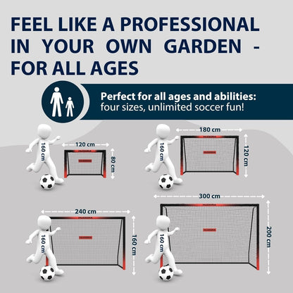 HUDORA Voetbaldoel Pro Tect Advanced – outdoor voetbaldoel met net en weerbestendige ommanteling voor kinderen/volwassenen – eenvoudige montage in de tuin – doelwand met rits- en klittenbandsluitingen