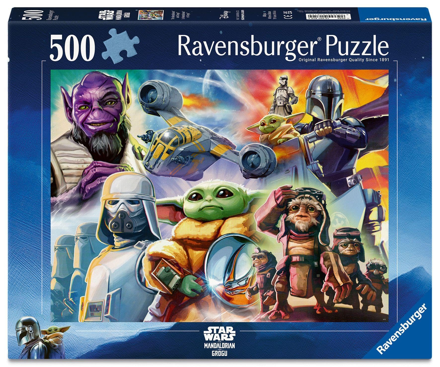 Ravensburger Puzzle 500 Pezzi Star Wars: Mandalorian – Puzzle Adulti +14 anni, 49 x 36 cm, Puzzle per Adulti Star Wars, Collezione 500 Pezzi, Idee Regalo