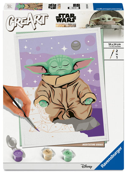 Star Wars: The Mandalorian Creart Painting By Numbers Meditating Grogu