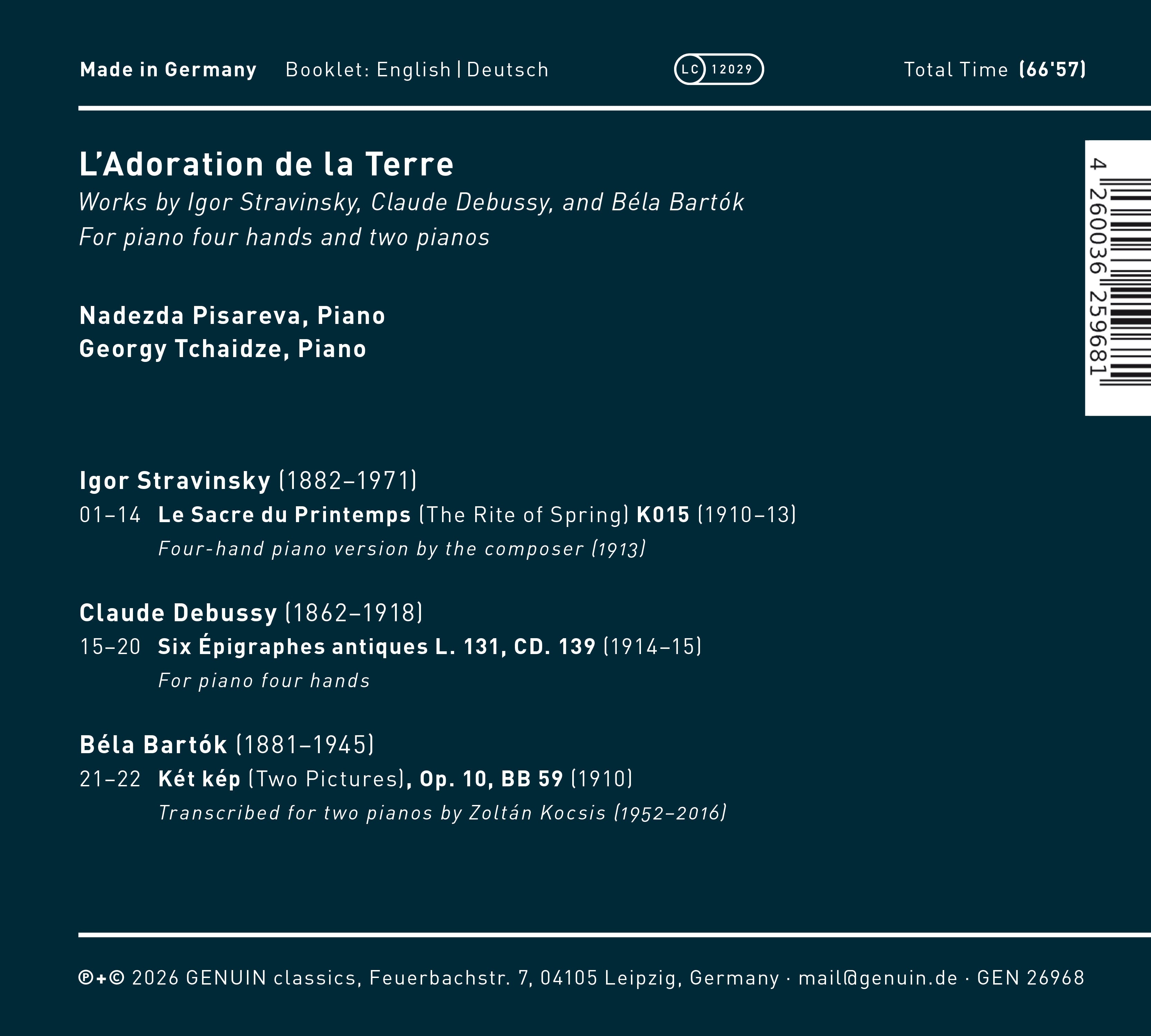 Nadezda Pisareva/Georgy Tchaidze: L'adoration De La Terre