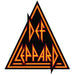 Def Leppard Rectangular Logo Cutout Patch, 100mm x 50mm, Polyester, Self Adhesive, Red, Yellow, Black, Official Merchandise