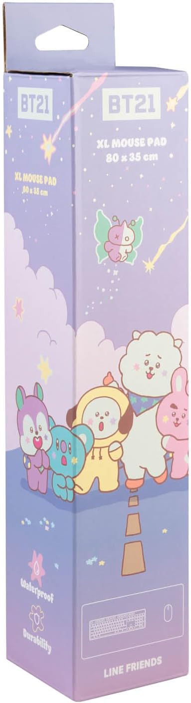 Grupo Erik Gaming Mauspad XXL BT21 Fanartikel Gaming Mousepad rutschfest und Wasserabweisend Mauspad Groß - Mouse Pad XXL Gaming Schreibtischunterlage PC Zubehör Gaming Kawaii K-Pop Kawaii Merch