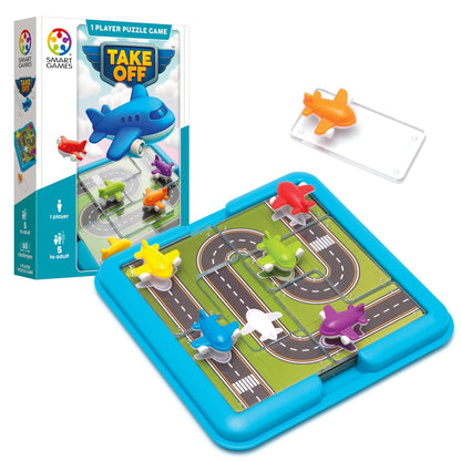 SmartGames - Take Off, Puzzlespiel für 1 Spieler mit 60 Herausforderungen, ab 5 Jahren
