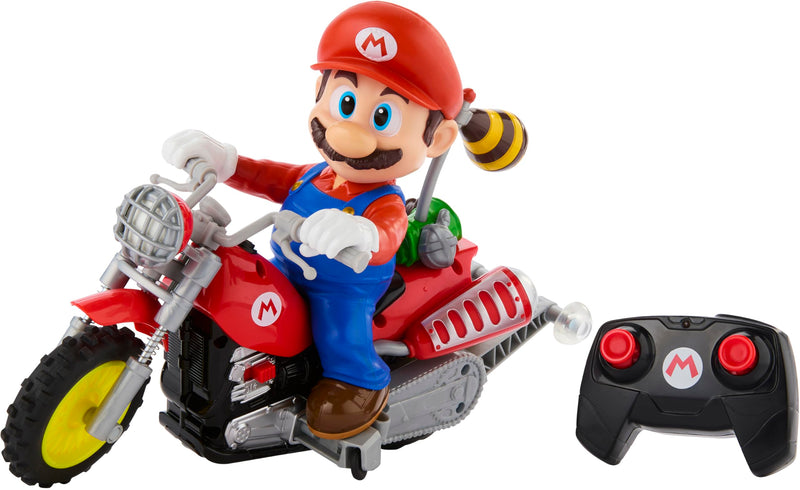 Hot Wheels Mario Kart Motocicletta radiocomandata, RC Mario Motocross dal film Super Mario Galaxy con personaggio, JML15