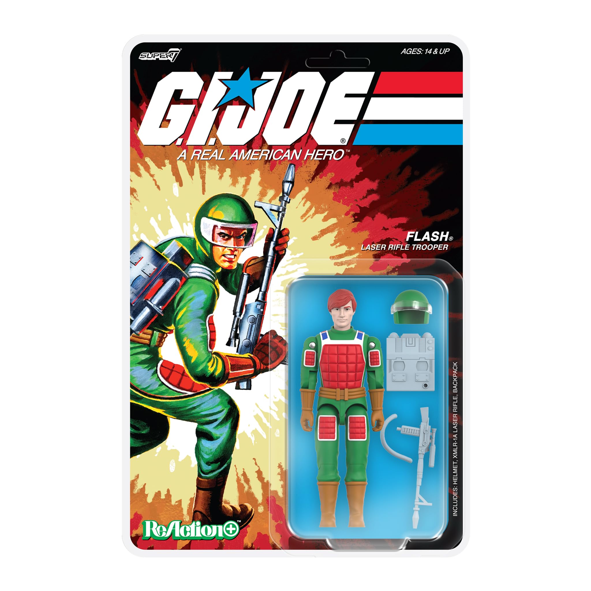 Super7 Reaction+ G.I. Joe Flash (Comic) – Figurine G.I. Joe avec Accessoires – Objets de Collection Classiques et Jouets rétro de 10,2 cm