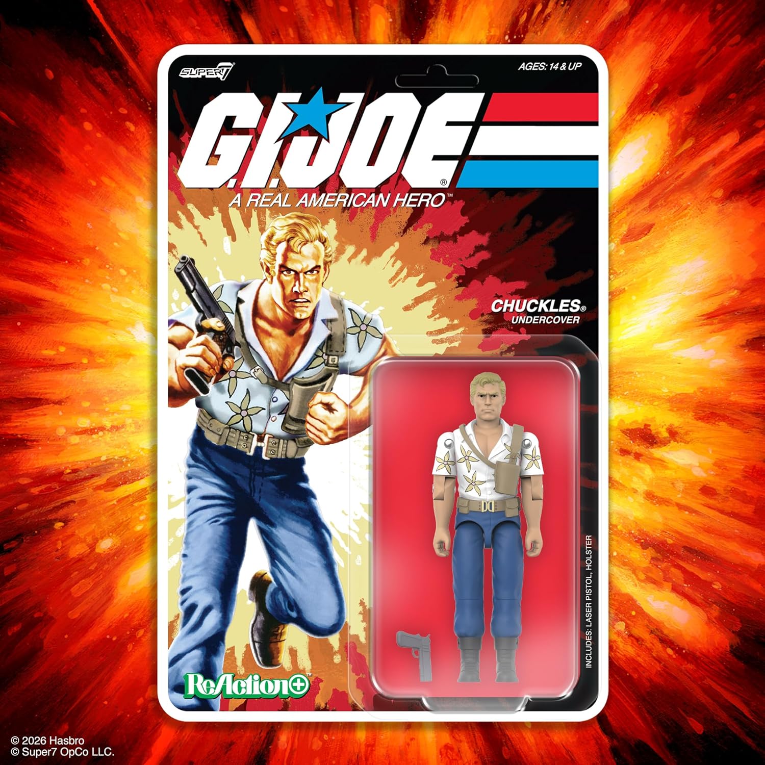 Super7 Reaction+ G.I. Joe Chuckles (Movie) - 4" G.I. Joe Action Figure with Accessories - Classic Cartoon Collectibles and Retro Toys