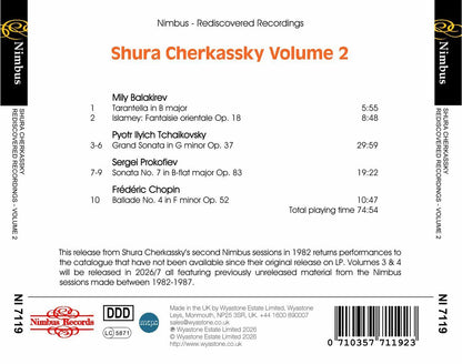 Shura Cherkassky: Nimbus Rediscovered Recordings, Volume 2