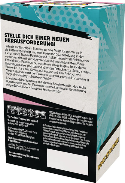 Pokémon-Sammelkartenspiel: Boosterbundle Mega-Entwicklung – Erhabene Helden (6 Boosterpacks