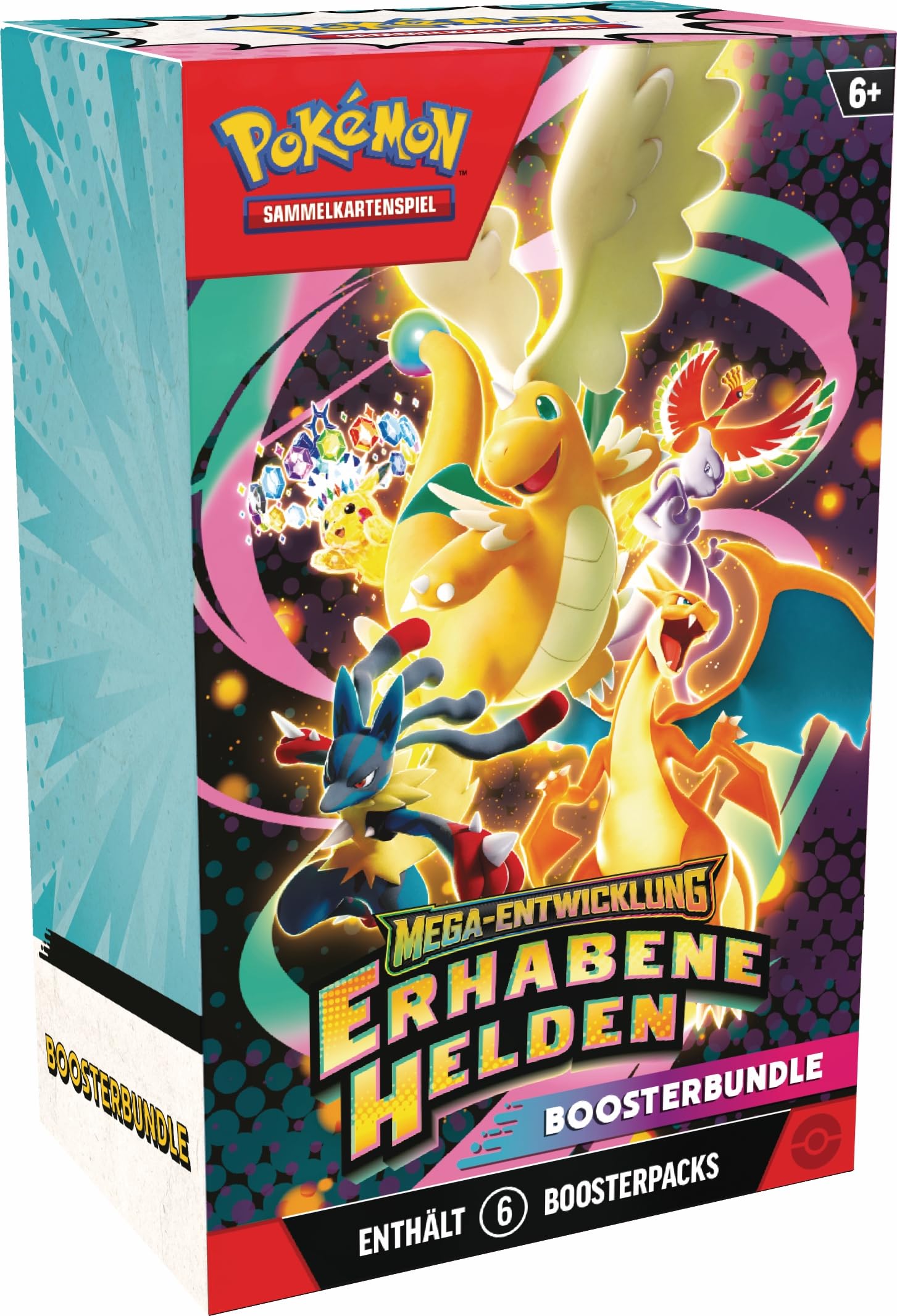 Pokémon-Sammelkartenspiel: Boosterbundle Mega-Entwicklung – Erhabene Helden (6 Boosterpacks