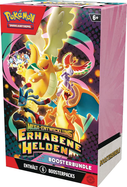 Pokémon-Sammelkartenspiel: Boosterbundle Mega-Entwicklung – Erhabene Helden (6 Boosterpacks