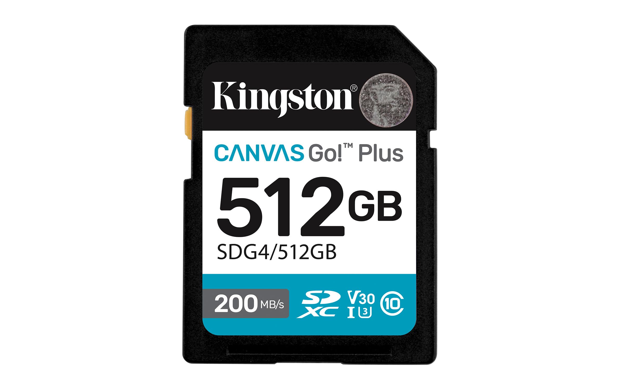 Kingston Canvas Go Plus SDXC Memory Card Gen4 200MB/s C10 UHS-I U3 V30 512GB-SDG4/