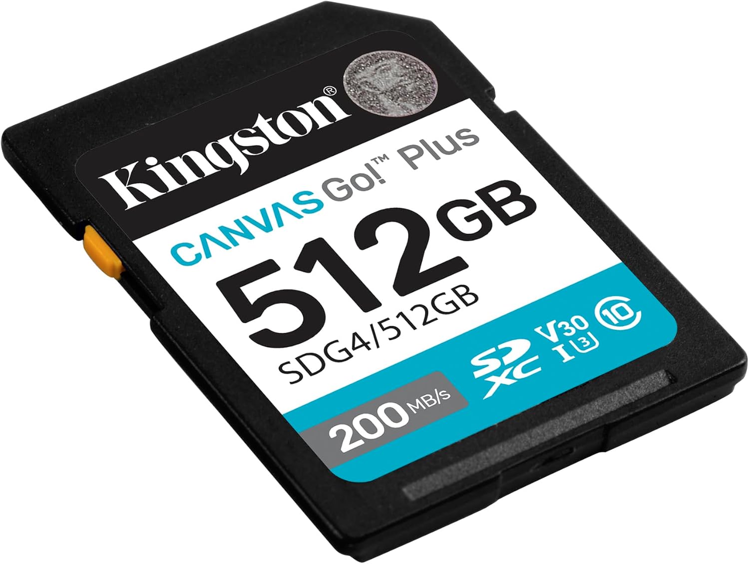 Kingston Canvas Go Plus SDXC Memory Card Gen4 200MB/s C10 UHS-I U3 V30 512GB-SDG4/