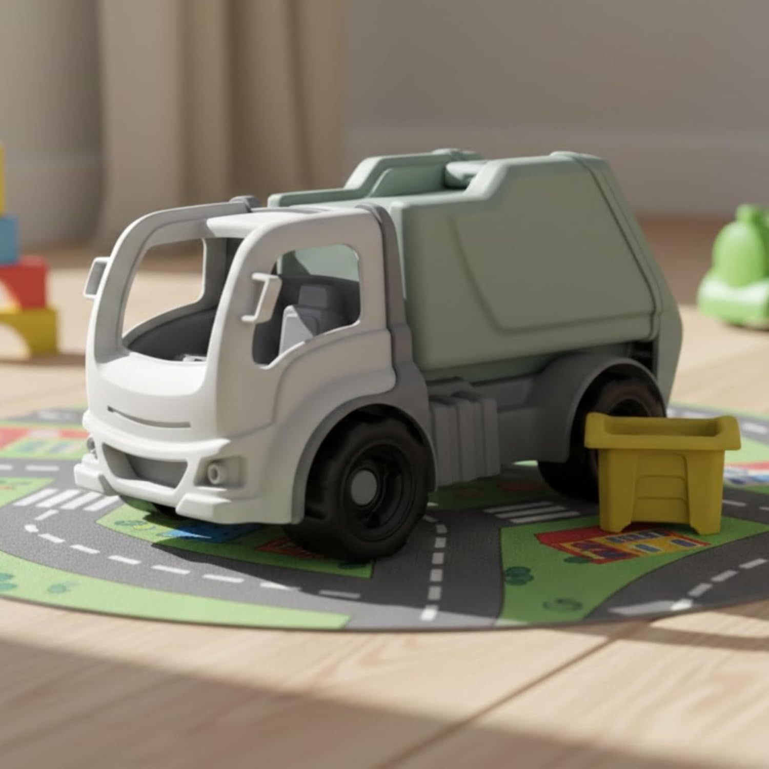 Dantoy Classic Rubbish Truck - Robust Children's Car with Removable Wheelie Bin - Sustainable Toy from Denmark with Nordic Ecolabel - Ideal for Sandpit & Indoor Use - From 3 Years