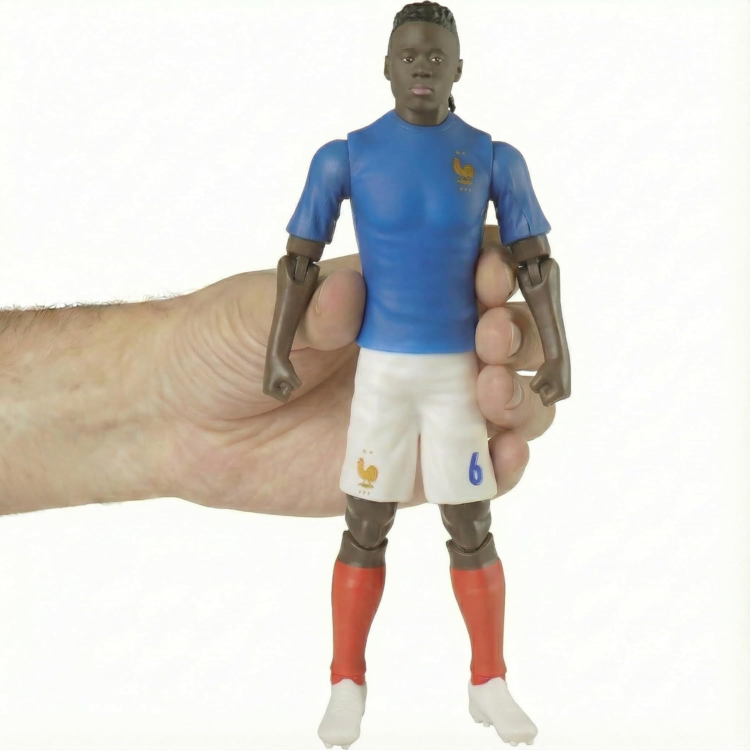 Megableu - FFF Camavinga Figure No. 6-20 cm - Large Realistic & Articulated Football Figure with 10 Points - Officially Licensed Product of the French Team - Football Toy with Ball