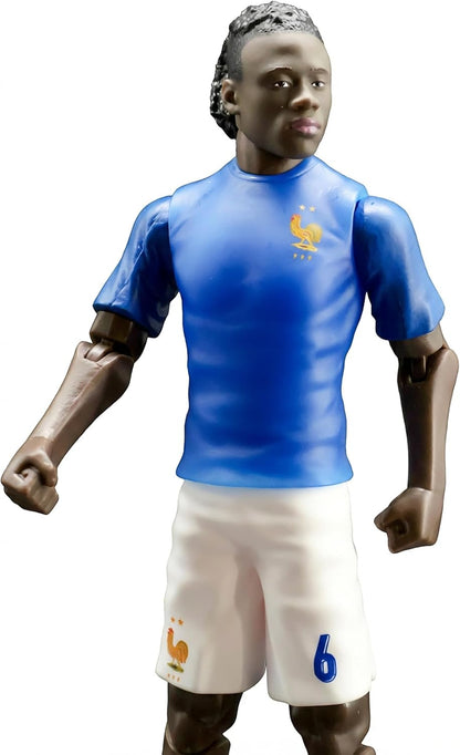 Megableu - FFF Camavinga Figure No. 6-20 cm - Large Realistic & Articulated Football Figure with 10 Points - Officially Licensed Product of the French Team - Football Toy with Ball