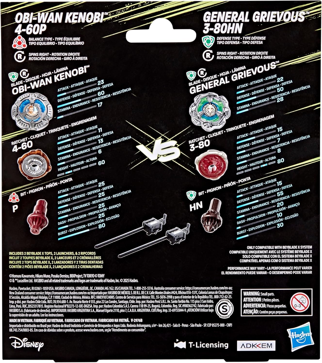 Beyblade X and Star Wars Collab, Obi-Wan Kenobi 4-60P vs General Grievous 3-80HN
