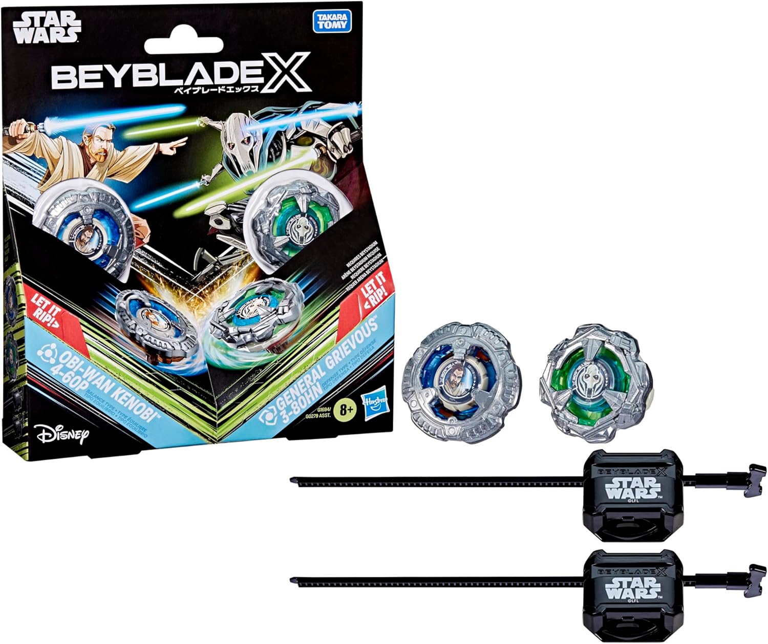 Beyblade X and Star Wars Collab, Obi-Wan Kenobi 4-60P vs General Grievous 3-80HN