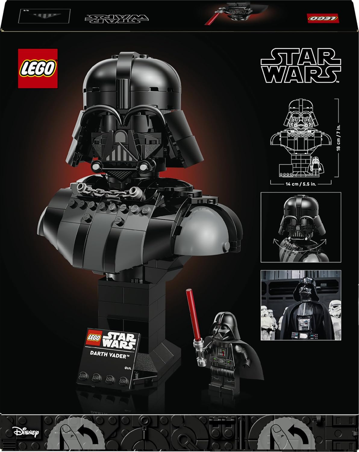 LEGO Star Wars 75439 Darth Vader Buste - Bouwpakket voor Volwassenen Incl. Verzamelbare Sith Minifiguur met Rood Lichtzwaard - Woondecoratie - Cadeau voor A New Hope Fans