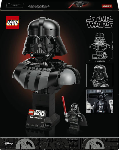 LEGO Star Wars 75439 Darth Vader Buste - Bouwpakket voor Volwassenen Incl. Verzamelbare Sith Minifiguur met Rood Lichtzwaard - Woondecoratie - Cadeau voor A New Hope Fans