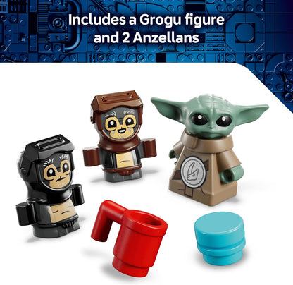 LEGO Star Wars 75445 Anzellan Starship Toy - The Mandalorian and Grogu Model Kit w/ 3 Figures & a Droid Workshop - Birthday Gift for 9+ Year Old Boys, Girls & Fans