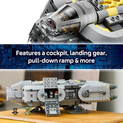 LEGO Star Wars 75445 Anzellan Starship Toy - The Mandalorian and Grogu Model Kit w/ 3 Figures & a Droid Workshop - Birthday Gift for 9+ Year Old Boys, Girls & Fans