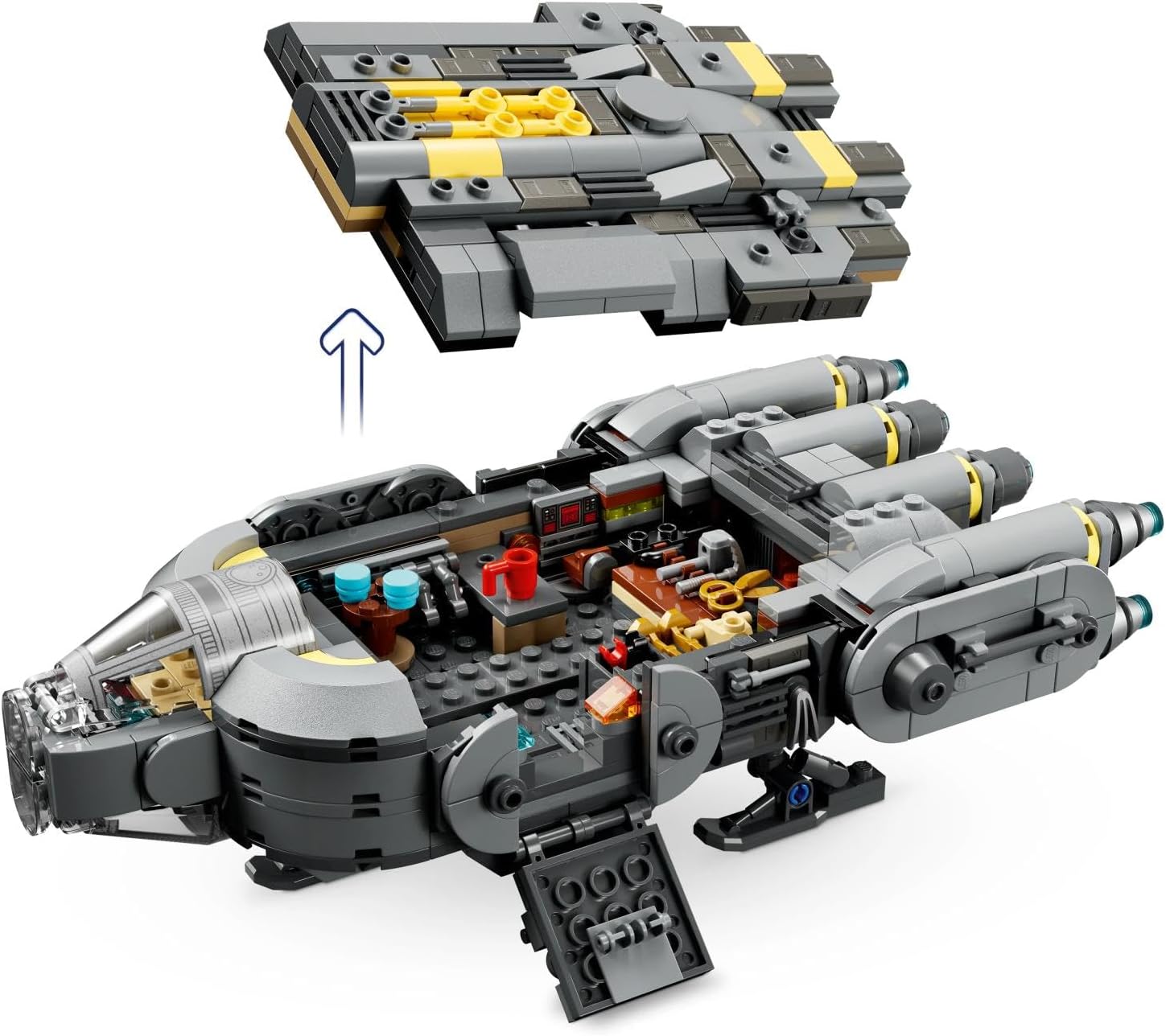 LEGO Star Wars 75445 Anzellan Starship Toy - The Mandalorian and Grogu Model Kit w/ 3 Figures & a Droid Workshop - Birthday Gift for 9+ Year Old Boys, Girls & Fans