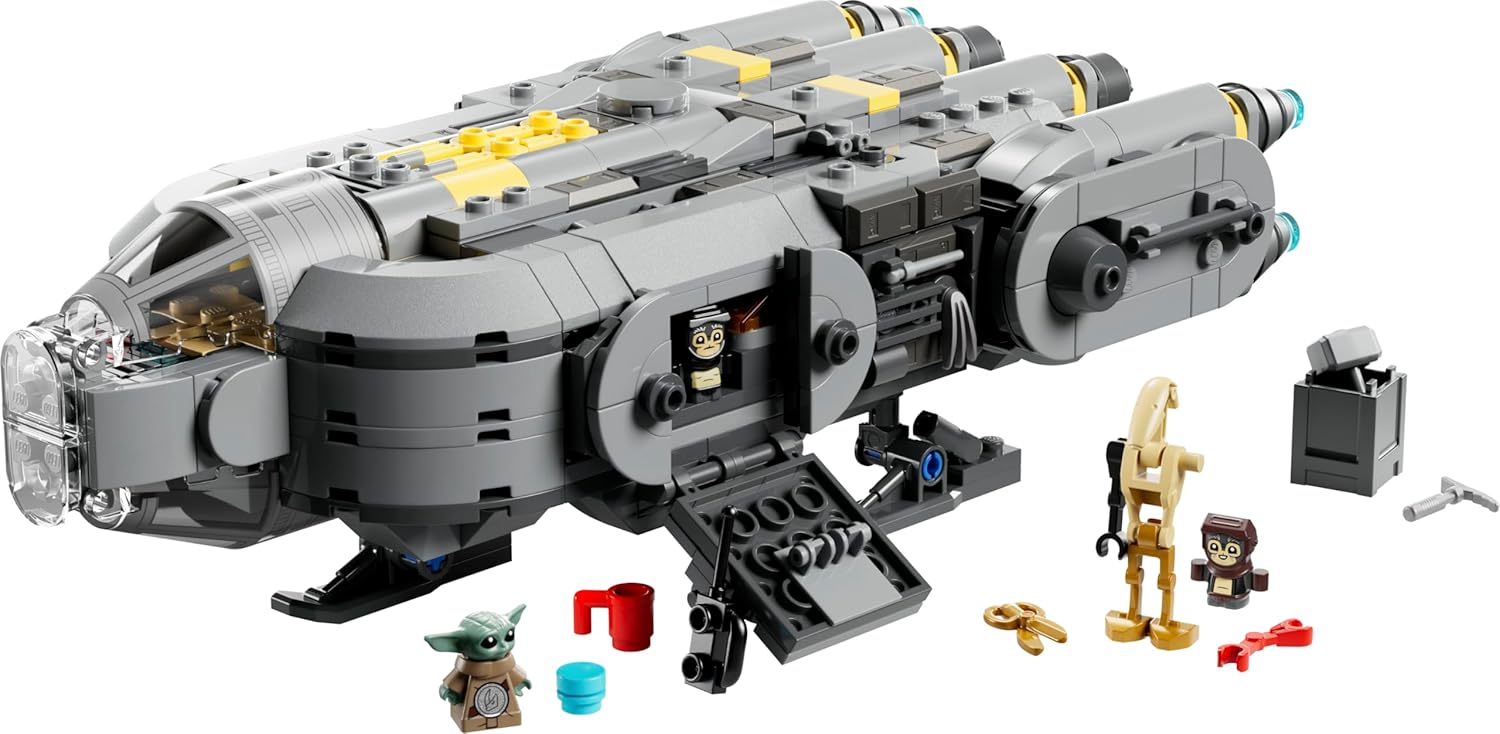 LEGO Star Wars 75445 Anzellan Starship Toy - The Mandalorian and Grogu Model Kit w/ 3 Figures & a Droid Workshop - Birthday Gift for 9+ Year Old Boys, Girls & Fans