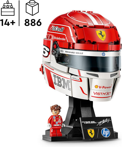 LEGO Editions Scuderia Ferrari HP Helm van Charles Leclerc – F1 Auto Bouwpakket voor Kinderen met Verzamelbare Minifiguur – Displaymodel – Decoratie – Cadeau voor Jongens, Meisjes en Fans 43014