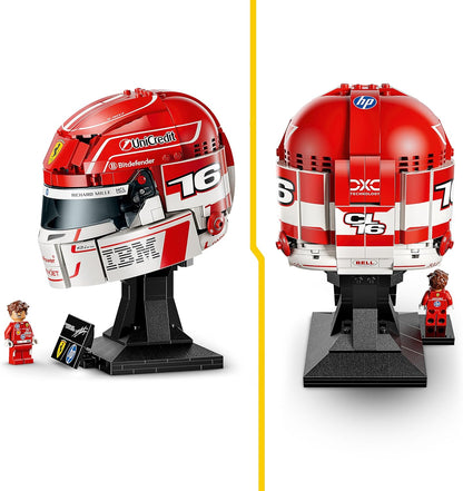 LEGO Editions Scuderia Ferrari HP Helm van Charles Leclerc – F1 Auto Bouwpakket voor Kinderen met Verzamelbare Minifiguur – Displaymodel – Decoratie – Cadeau voor Jongens, Meisjes en Fans 43014