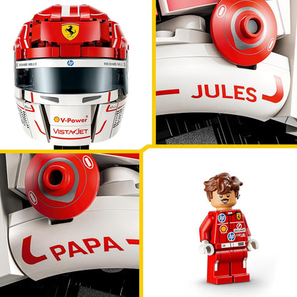 LEGO Editions Scuderia Ferrari HP Helm van Charles Leclerc – F1 Auto Bouwpakket voor Kinderen met Verzamelbare Minifiguur – Displaymodel – Decoratie – Cadeau voor Jongens, Meisjes en Fans 43014
