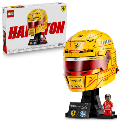 LEGO Editions Scuderia Ferrari HP Helm van Lewis Hamilton – F1 Auto Bouwpakket voor Kinderen met Verzamelbare Minifiguur – Displaymodel – Decoratie – Cadeau voor Jongens, Meisjes en Fans 43022