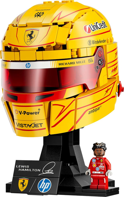 LEGO Editions Scuderia Ferrari HP Helm van Lewis Hamilton – F1 Auto Bouwpakket voor Kinderen met Verzamelbare Minifiguur – Displaymodel – Decoratie – Cadeau voor Jongens, Meisjes en Fans 43022