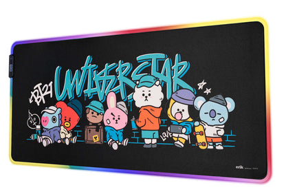 Grupo Erik: Tappetino Mouse XXL BT21 | Tappetino Mouse 900x400, Tappetino RGB LED con 14 effetti luce e cavo USB, base antiscivolo, 100% waterproof, Tappetino Gaming LED, Bt21 Led Xxl Mouse Mat 90 X 40 Cm, Grupo Erik - Tapis de Souris XXL RGB BT21 | Tapis
