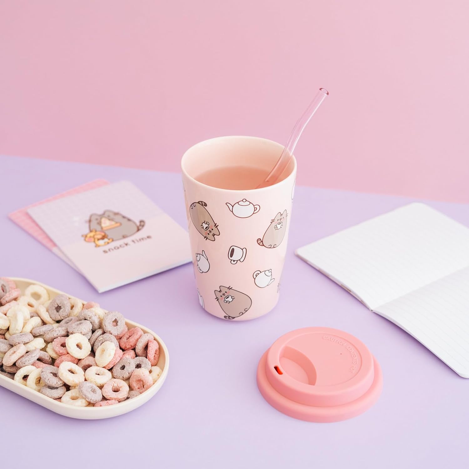 Pusheen Ceramic Mug With Lid 400 Ml