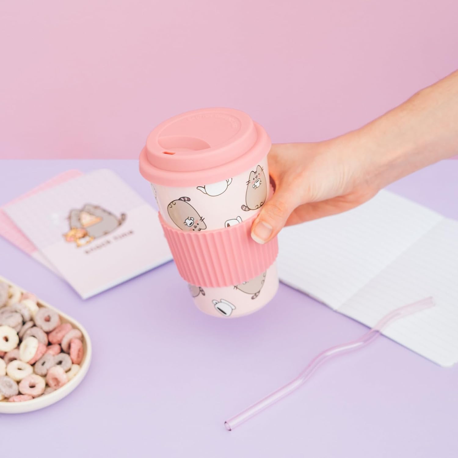 Pusheen Ceramic Mug With Lid 400 Ml