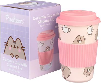 Pusheen Ceramic Mug With Lid 400 Ml