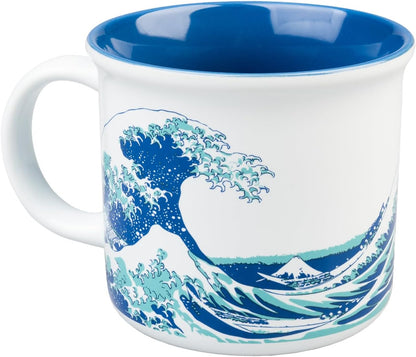 Grupo Erik Tazza La Grande Ola di Kanawaga - Tazza Colazione Ceramica con Colori Vivaci e Stampa di Alta Qualità 350 ml, Adatte a Lavastoviglie e Microonde | Tazzine Caffe Particolari