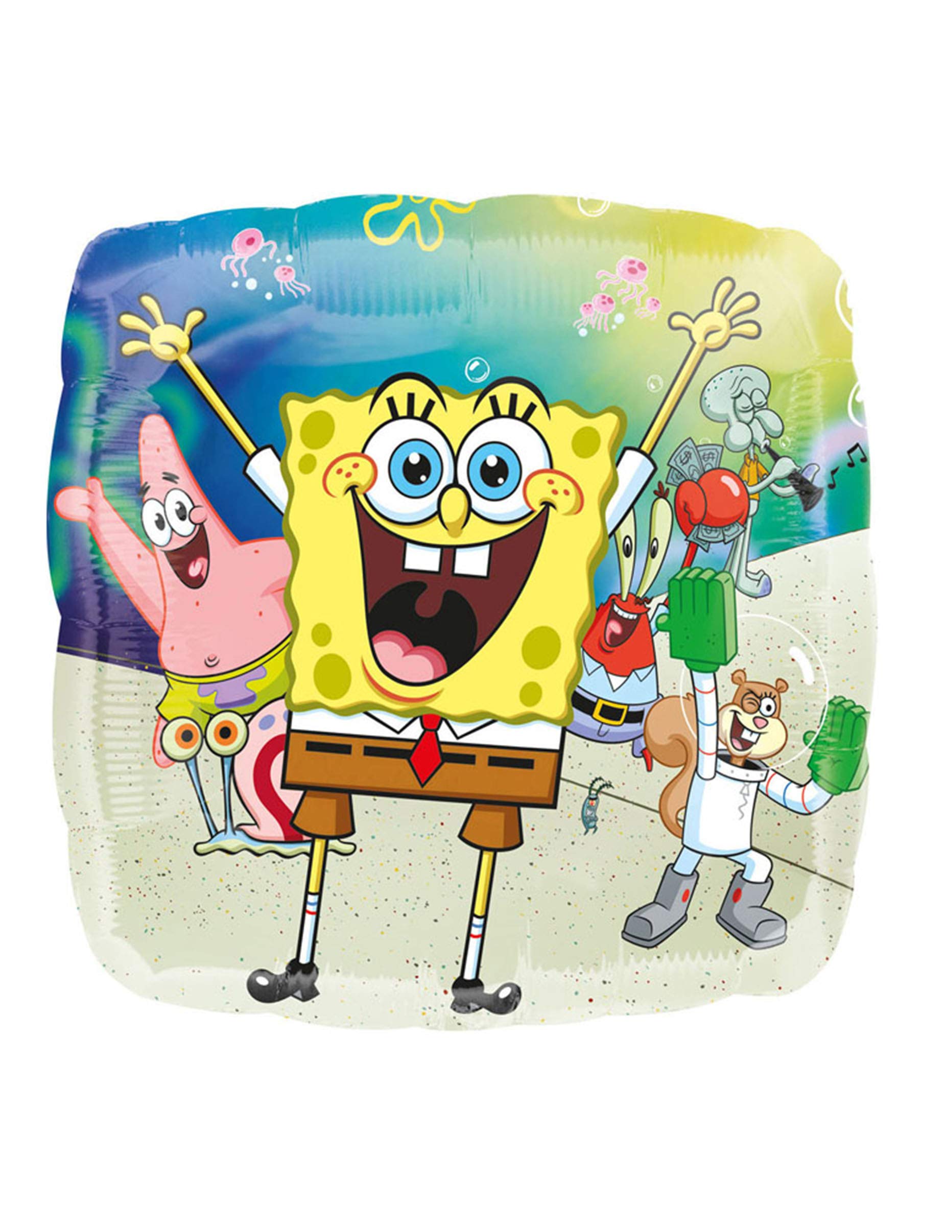 Amscan Anagram 4153801 - Palloncino quadrato SpongeBob SquarePants per festa di compleanno, 45,7 cm