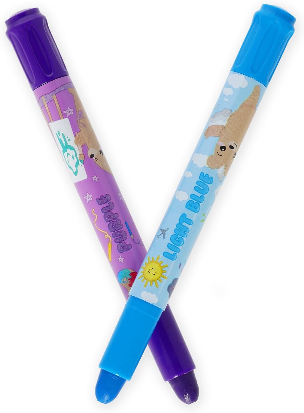 Legami - Set of 12 Teddy Friends Wax Crayons, Rotating, Soft Lines and Intense Colours, Washable, 8 mm Tip, Non Sharpening, 1.5 x 13.3 x 1.8 cm