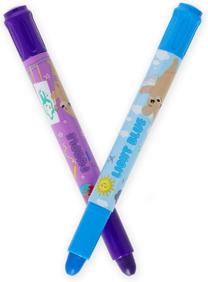 Legami - Set of 12 Teddy Friends Wax Crayons, Rotating, Soft Lines and Intense Colours, Washable, 8 mm Tip, Non Sharpening, 1.5 x 13.3 x 1.8 cm