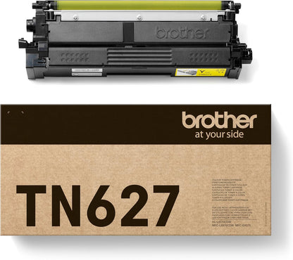 Brother TN627Y Toner Cartridge, Yellow, Single Pack, up to 10,000 Pages, Includes 1 x Toner Cartridge, Genuine Supplies