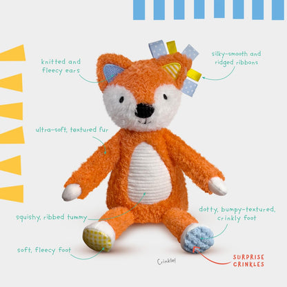 Sensory Snuggables Small Plush Fox for Babies