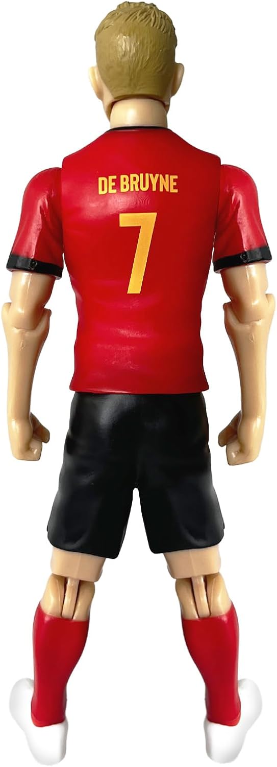 Megableu - Figurine Red Devils De Bruyne - 20 cm - Grote Voetbal Figurine & Gearticuleerde Voetbalfiguur met 10 Articulatiepunten – Officieel Gelicenseerd België