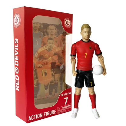 Megableu - Figurine Red Devils De Bruyne - 20 cm - Grote Voetbal Figurine & Gearticuleerde Voetbalfiguur met 10 Articulatiepunten – Officieel Gelicenseerd België