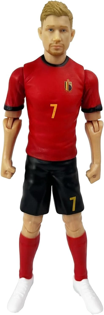 Megableu - Figurine Red Devils De Bruyne - 20 cm - Grote Voetbal Figurine & Gearticuleerde Voetbalfiguur met 10 Articulatiepunten – Officieel Gelicenseerd België